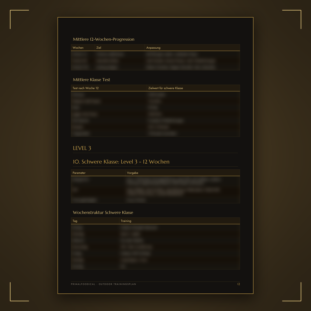OUTDOOR - TRAININGSPLAN