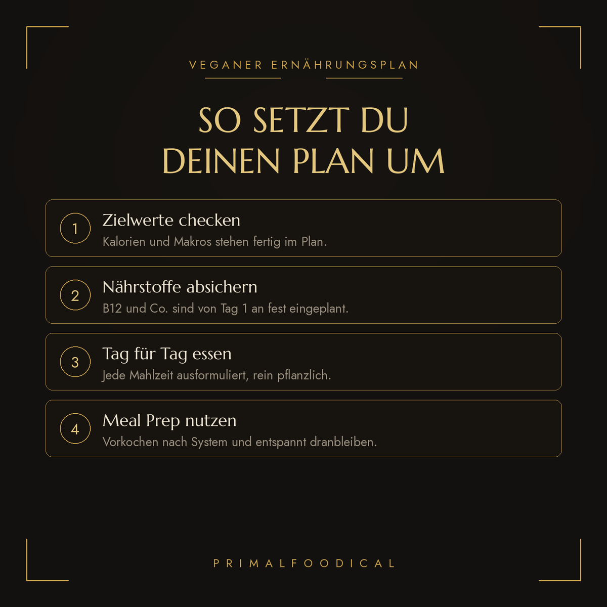 VEGAN - ERNÄHRUNGSPLAN