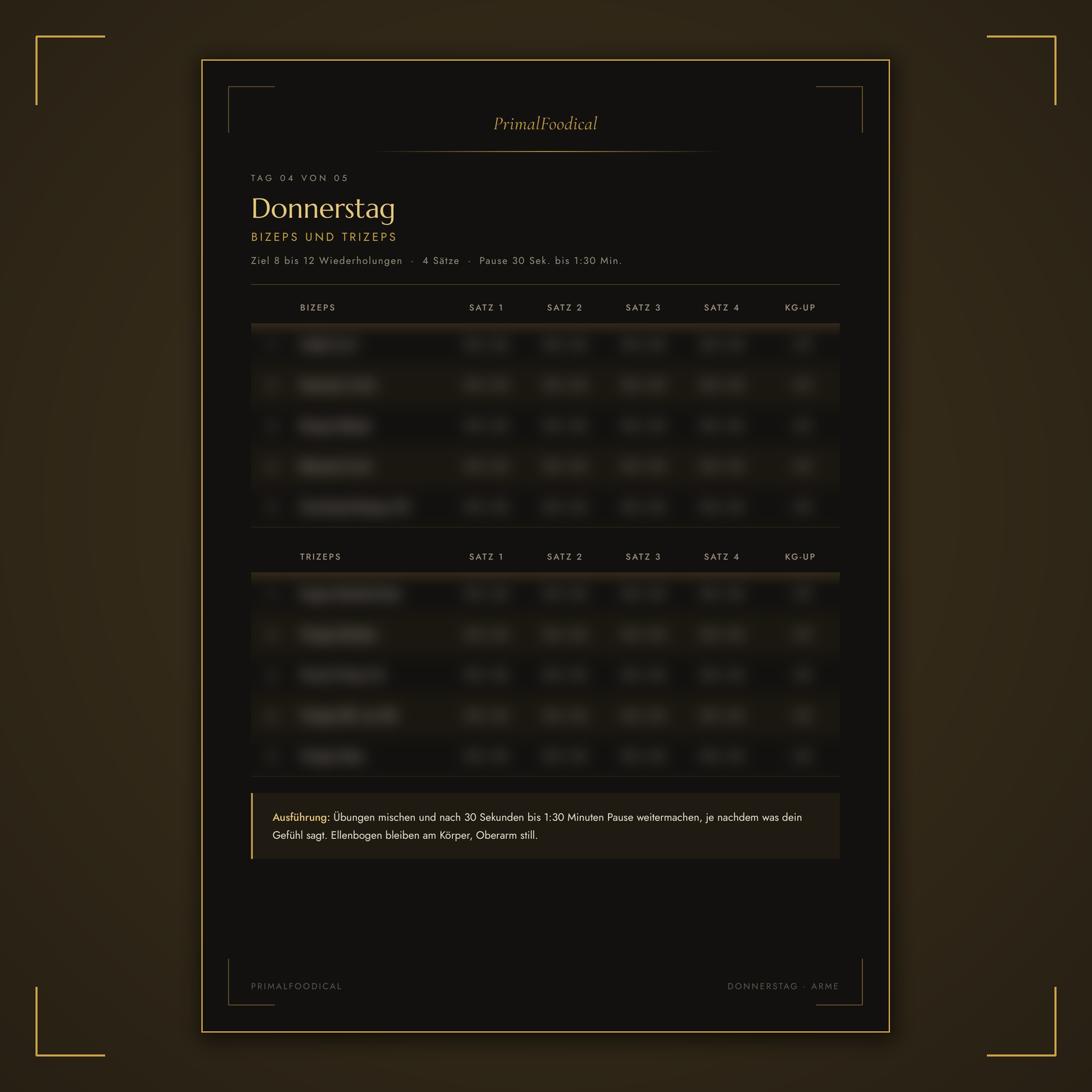 WEIGHT UP - TRAININGSPLAN