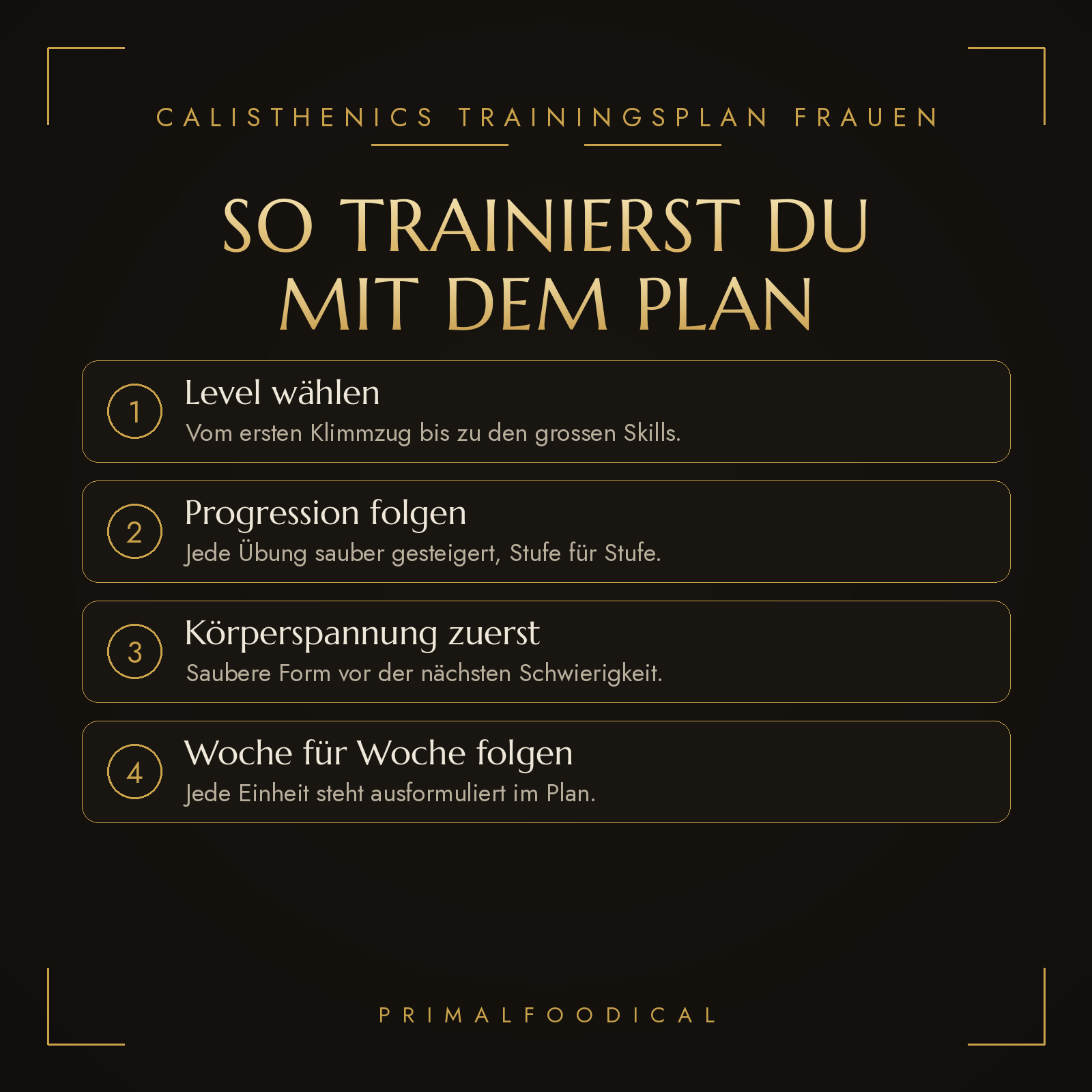 CALISTHENICS - TRAININGSPLAN FRAUEN