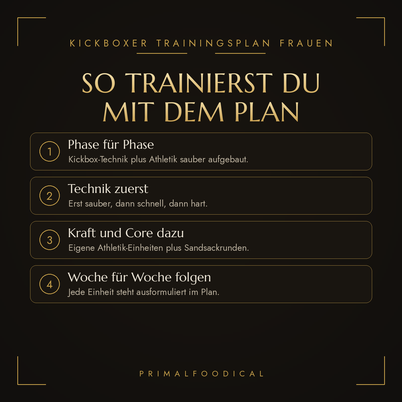 KICKBOXER - TRAININGSPLAN FRAUEN