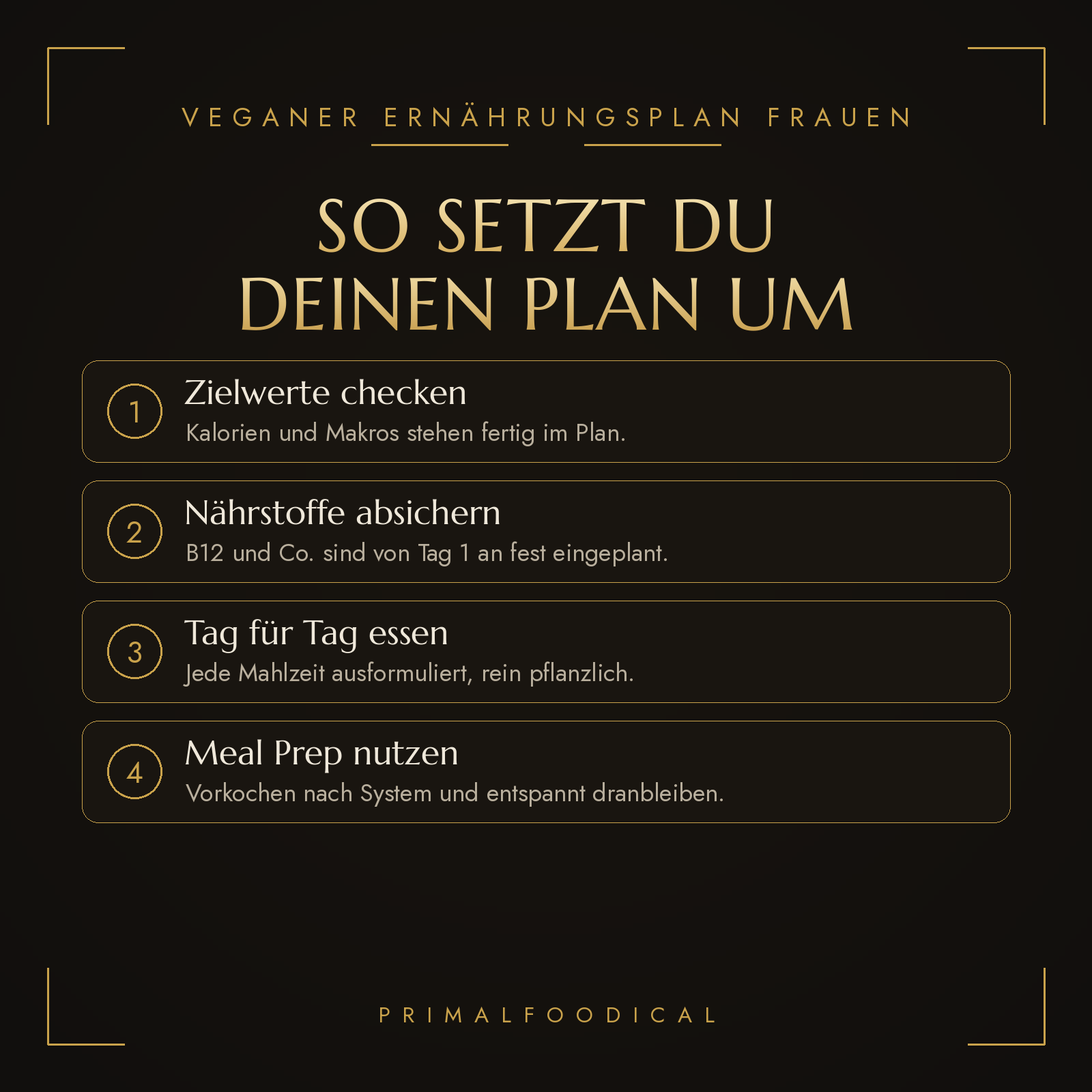 VEGAN - ERNÄHRUNGSPLAN FRAUEN
