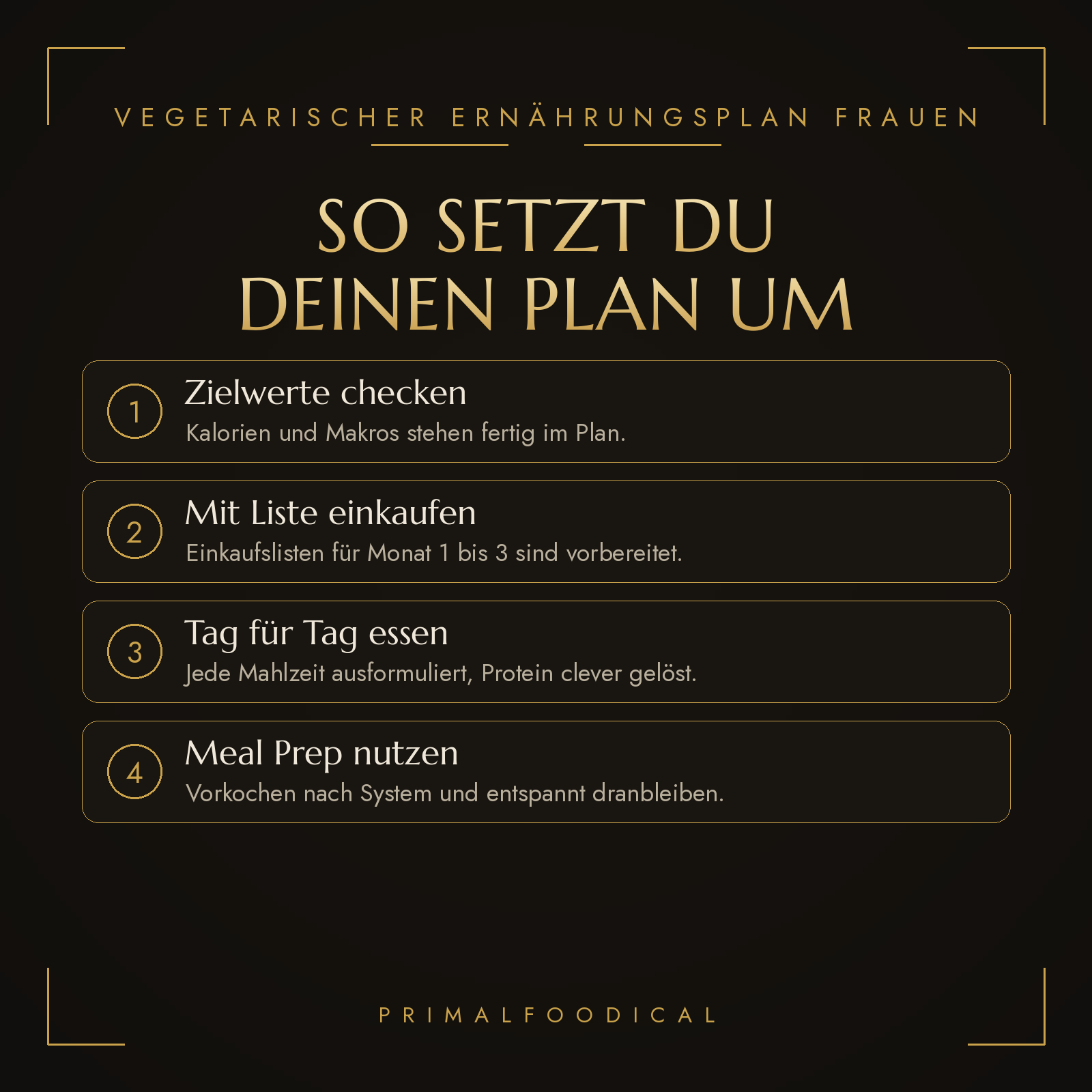 VEGETARISCH - ERNÄHRUNGSPLAN FRAUEN