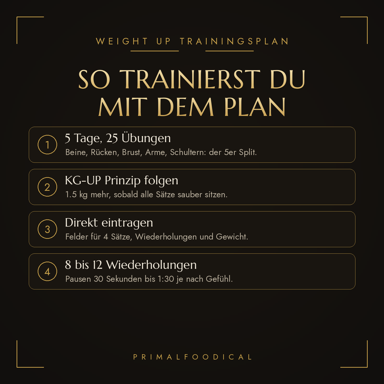 WEIGHT UP - TRAININGSPLAN